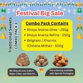 Today’s Fresh Diwali Special Traditional Sweets Combo Pack 3 | Anarsa and Khurma/Chhena mithai Combo – Big Festival Sale