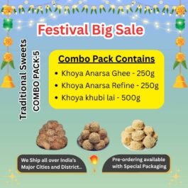Today’s Fresh Diwali Special Traditional Sweets Combo Pack 5 | Anarsa and Khoya khubi lai Combo – Big Festival Sale