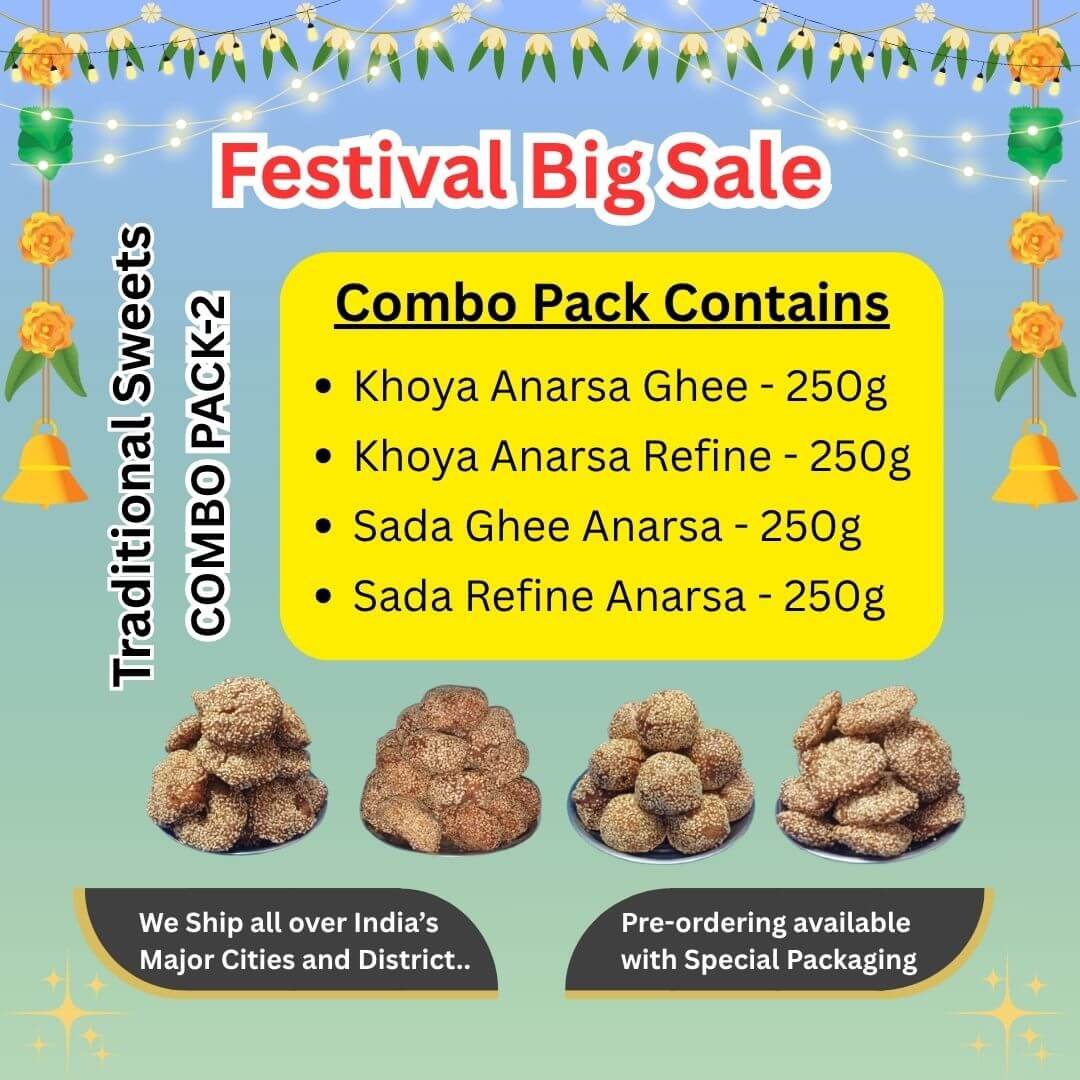 Today's Fresh Chhath Puja Special Traditional Sweets Combo Pack - 2 Grand Anarsa Combo - Big Festival Sale