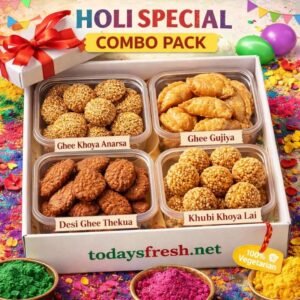 Today’s Fresh Holi Special Sweets Combo Pack Mix Traditional Holi Festival Gift Pack Desi Ghee Festive Sweets