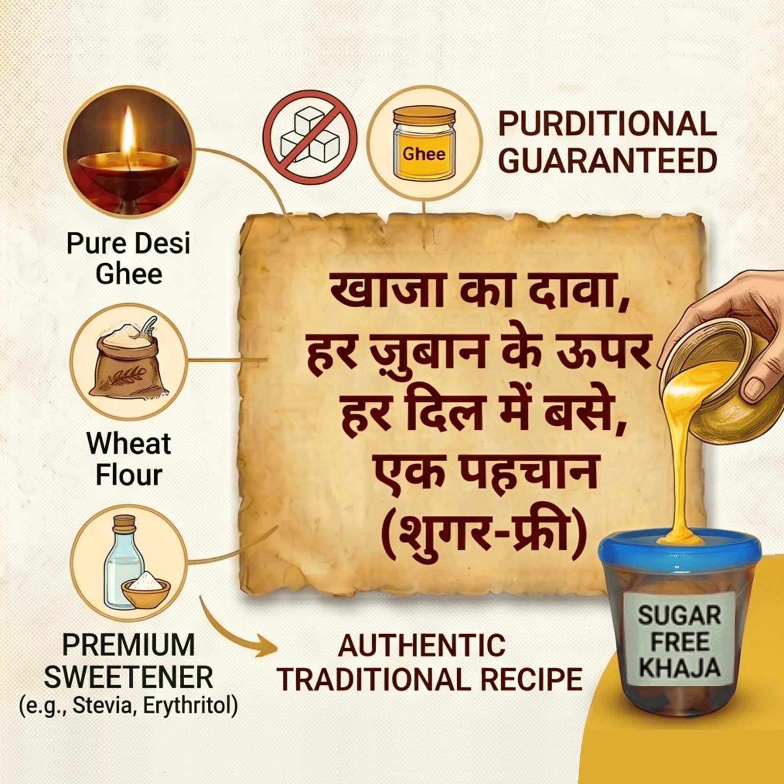 Today's Fresh Sugar Free Ghee Silao khaja 1