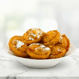 Today’s Fresh Khoya Chandrakala Gujiya Sweets | Chandrakala Mithai | Suryakala Sweet | Traditional Indian Delicacy