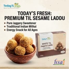 Today’s Fresh Til (Sesame) Laddu – Pure Jaggery Sweet | White Sesame Sheeds Jaggery Laddu | Winter Special Energy Snack