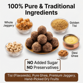 Today’s Fresh Tisi Ghee Jaggery Laddu | Healthy Traditional Indian Flaxseed Gur Mithai | Winter Special Energy Laddu