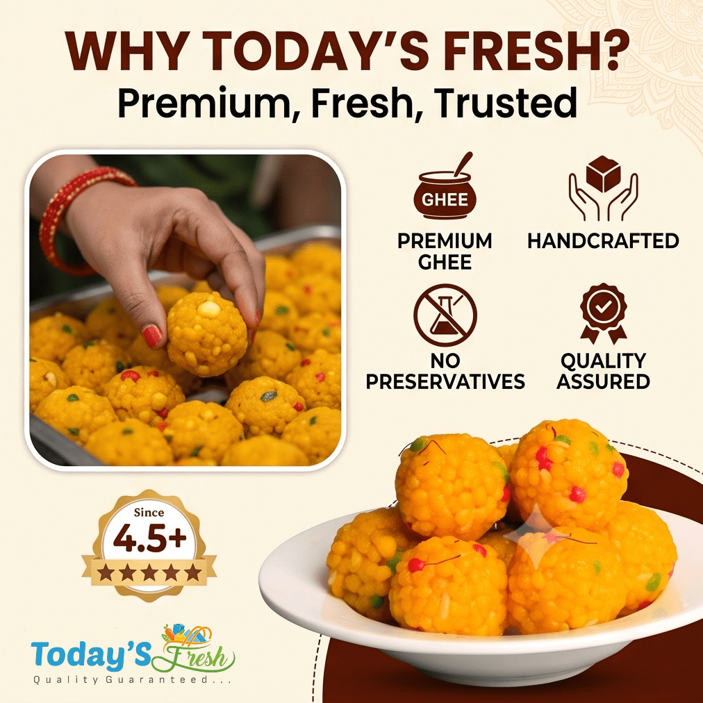 Today's Fresh (Ghee) Boondi Laddu Maheen Dana | Authentic Premium Quality Boondi Laddoo | Shadi Special Manner Laddoos - Image 4