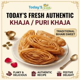 Today’s Fresh Authentic Khaja / Puri Khaja | Traditional Bihar Layered Crispy Homemade Sweet | No Added Preservatives