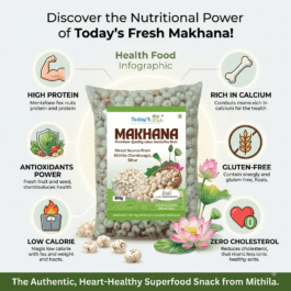 Today’s Fresh Authentic Mithila Makhana (200g) – Premium Hand-Picked Popped Lotus Seeds / Fox Nuts | 4.5 to 5.5 Suta Mixed Grade | 100% Natural, Gluten-Free Healthy Snack From Darbhanga, Bihar
