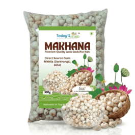 Today’s Fresh Authentic Mithila Makhana (200g) – Premium Hand-Picked Popped Lotus Seeds / Fox Nuts | 4.5 to 5.5 Suta Mixed Grade | 100% Natural, Gluten-Free Healthy Snack From Darbhanga, Bihar