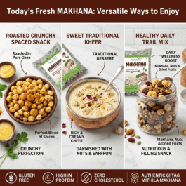 Today’s Fresh Authentic Mithila Makhana (200g) – Premium Hand-Picked Popped Lotus Seeds / Fox Nuts | 4.5 to 5.5 Suta Mixed Grade | 100% Natural, Gluten-Free Healthy Snack From Darbhanga, Bihar